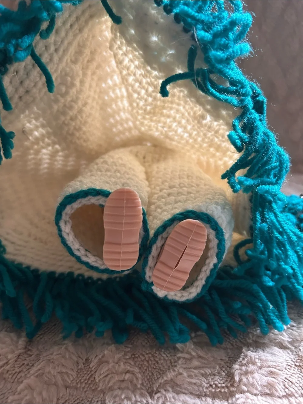 Beautiful Native American Princess Doll With Crocheted Dress And Headband